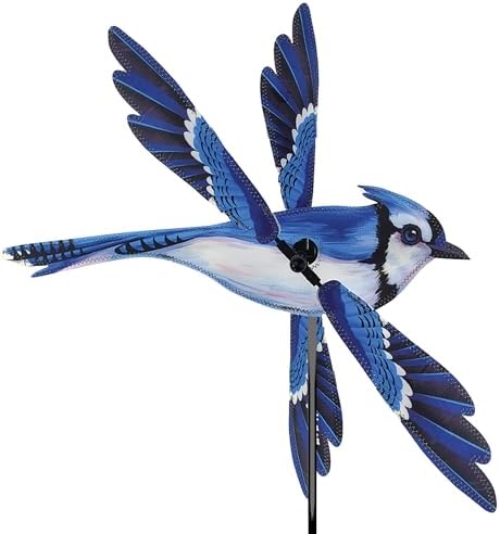 Whirligig Spinner Blue Jay 18" – Vibrant Bird-Themed Design, Weather-Resistant Outdoor Decor, Durable & Lightweight for Patios, Yards