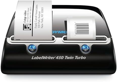 LabelWriter 450 Twin Turbo Label Printer, 71 Labels/min Print Speed, 5.5 x 8.4 x 7.4