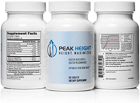 Growth Supplement - Once Daily Height Growth Support for Kids, Teens, Women and Men - US Doctor Developed Height Growth Pills - Year Supply (12 Pack)