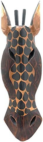 Stoneage Arts Giraffe Zebra Face Mask Wall Hanging Décor Hand Painted Patterns African Safari Decorative Accent A Contemporary Variation An Awesome