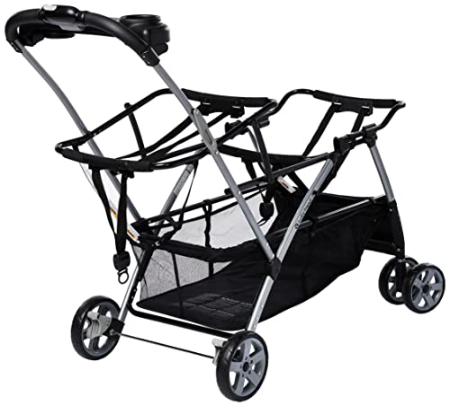 Baby Trend Snap N Go EX Polyester Lightweight Foldable Universal Single Infant Car Seat Carrier with 2 Cup Holder and Covered Compartment, Black