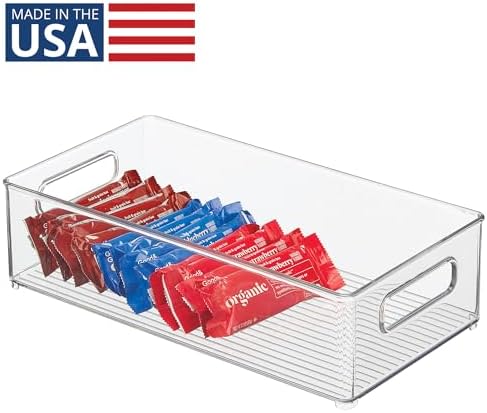 iDesign Stackable Fridge Bin | Storage Bin for Freezer or Pantry Organization, Clear, Made in USA
