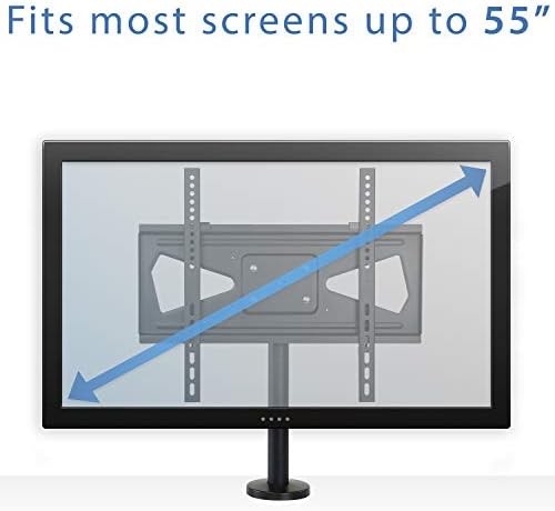 Mount-It! Bolt Down TV Stand, Anti-Tip Swivel Tabletop TV Mount for 32"–55" Screens up to 110 lbs, VESA 100x100 to 400x400, TV Base Replacement