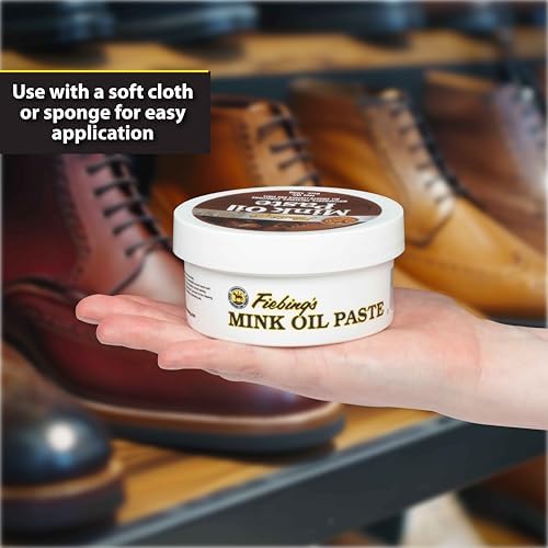 Fiebing's Mink Oil for Leather Boots (6 oz) - Leather Cleaner & Conditioner - Waterproof, Preserve, Soften All Smooth Leathercraft & Vinyl - Prevents Salt Stains - Use On Couch, Shoe, Purse & Belt