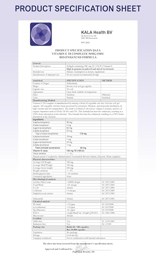 Unique Vegan Formula with All 8 Tocopherols and Tocotrienols Vitamin E – Contains no PAH’s, Heavy Metals