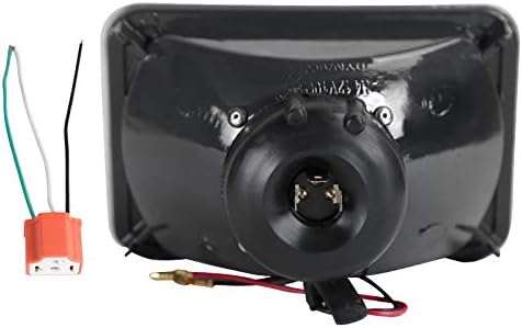 Fits 7X6 Black Clear Square Replacement Headlights Lamps H4 H6054 Conversion Kit
