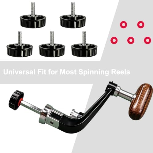 5 Pack Screws Nuts Caps for Fishing Spinning Reels Knob Power Handle Grip