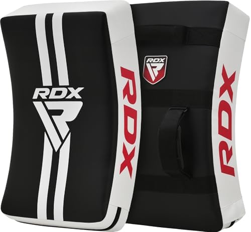 RDX Kick Shield Muay Thai Kickboxing, Heavy Curved Kicking Striking Body Pad, Punching Foot Target MMA Boxing Training, 3 Padded Handles
