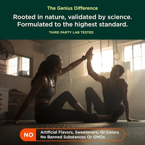 Genius Creatine Powder, Sour Apple, 25 Servings | Ultra-Pure Creatine Monohydrate with Beta-Alanine and Nootropics for Strength, Muscle and Performance Support
