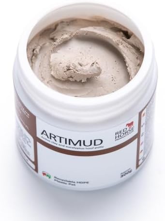 Artimud - Horse Hoof Putty Thrush Treatment 10 oz (300g) | Eucalyptus Horse Hoof Clay | Equine Frog & Sole Protection | Red Horse Products | Natural