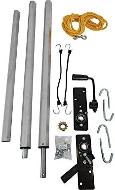 Buyers Products DTR7018 Aluminum Tarp System with Mesh Tarp, 7 x 18 Feet – Dump Body Tarp Kit, Dump Trailer Accessories, Heavy Duty Double-Stitched Hems, Brass Grommets, Telescoping Roller
