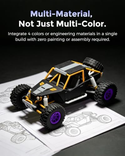 FLASHFORGE Creator 5 4-Toolhead Changer 3D Printer, Multi-Color & Multi-Material Printing, Near-Zero Waste System, 7s FlashSwap, Clean Support Removal
