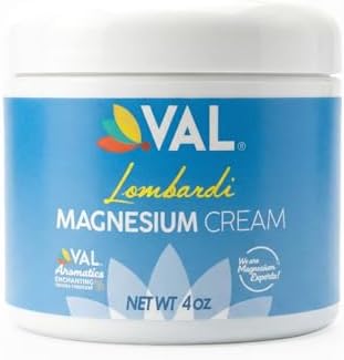 VAL Lombardi Magnesium Lotion, Nighttime Zechstein Magnesium Chloride Cream, Hydrating, Fast-Absorbing, Topical Magnesium for Feet, Legs, Arms, Chest - 4 Ounce (Pack of 1)
