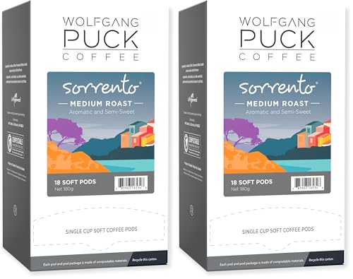Wolfgang PuckCoffee, Caramel Cream, 9.5 Gram Soft Pods, 18 Count (Pack of 1)