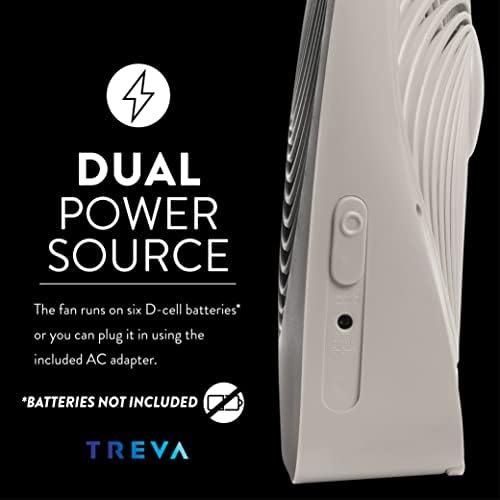 Treva 10 in Portable Desk Fan Battery or AC 2-Speed with USB Port