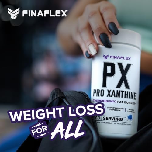 FINAFLEX PX PRO Xanthine - 60 Capsules - Thermogenic - Promotes Energy, Focus & Appetite Suppression - With Caffeine & TeaCrine - 60 Servings