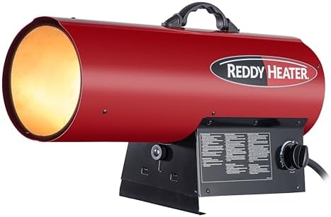 Reddy Heater 150, 000 BTU Forced Air Propane Heater - RFG150V | Outdoor Heater for Garage, Jobsite & Construction Site, Heat up to 3, 800 sq ft Area