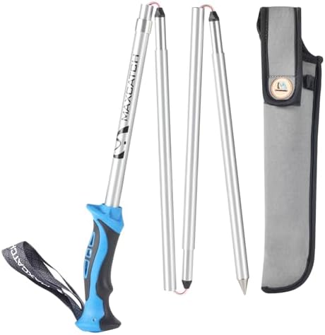 Maxcatch Foldable Wading Staff, T7075 Aluminum Wading Stick with Reinforced PVC-Coated Steel Cable & Secure Lock System