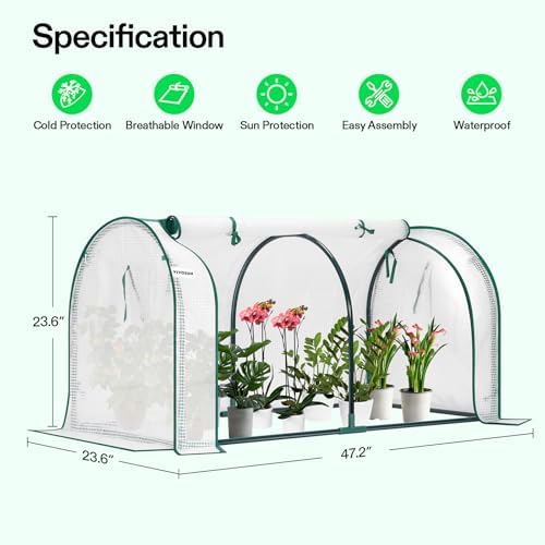 VIVOSUN Mini 4-Tier Greenhouse with Wheels