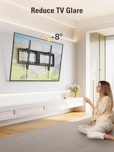 Mounting Dream Tilting TV Wall Mount for Most 37-90 Inch TVs up to 132lbs | Low Profile TV Mount Fits 16", 18", 24" Studs, Max VESA 600x400mm, Wall Mount TV Bracket with Quick Lock & Release, MD2268-LK