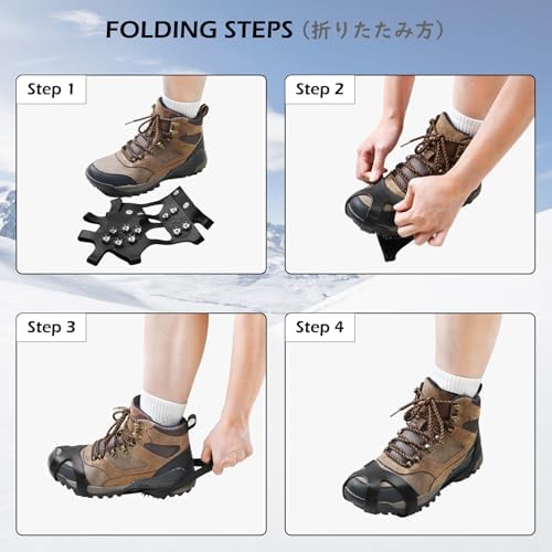Ice Cleats for Shoes and Boots Anti Slip Ice Grips Snow Crampons Traction Cleats Hiking Fishing Walking Gear