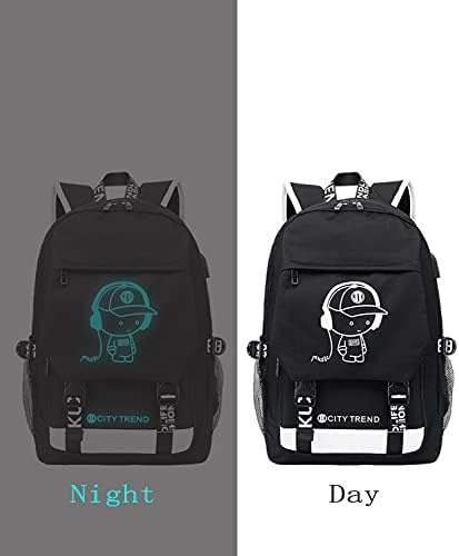 Asge Large Nylon Backpacks for Boys & Girls, Waterproof Satchel with Print, School Bags for 8-16 Years