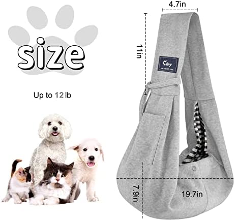 Dog and Cat Sling Carrier - Hands Free Reversible Pet Papoose Bag - Soft Pouch and Tote Design - Suitable for Puppy, Small Dogs Cats Outdoor