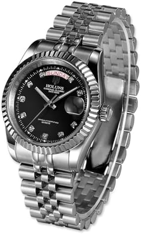41MM Men's Gold Plated Stainless Steel Waterproof Quartz Watch Luxury Wristwatch with Date Week Display