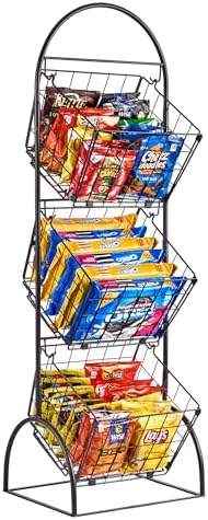 Sorbus 3-Tier Wire Market Basket Storage for Fruit, Vegetables, Toiletries, Household Items, Stylish Tiered Serving Stand for Kitchen