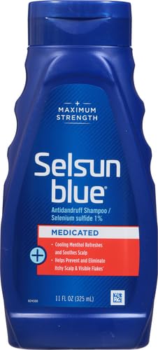 Selsun Blue Medicated Antidandruff Shampoo, Maximum Strength Scalp Treatment With Selenium Sulfide, 11 fl. oz.