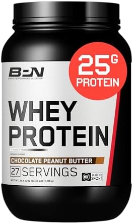 BARE PERFORMANCE NUTRITION, BPN Whey Protein + Casein Protein Powder Blend, Vanilla, 25g Protein per Serving Supports Lean Muscle Recovery