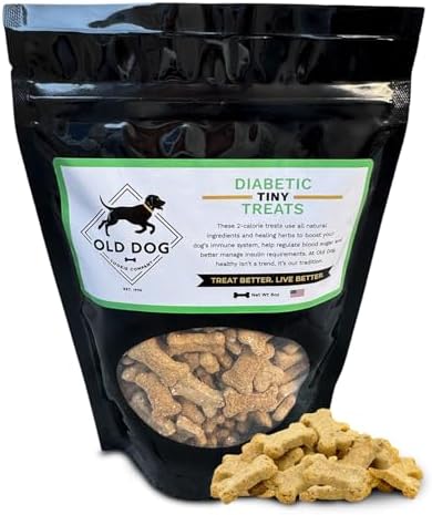 Old Dog Cookie Company Tiny Diabetic Dog Treats | All Natural, 2 Calorie, Vet Approved Pet Snacks | Top Treat for Dogs | Healthy Chews for Large