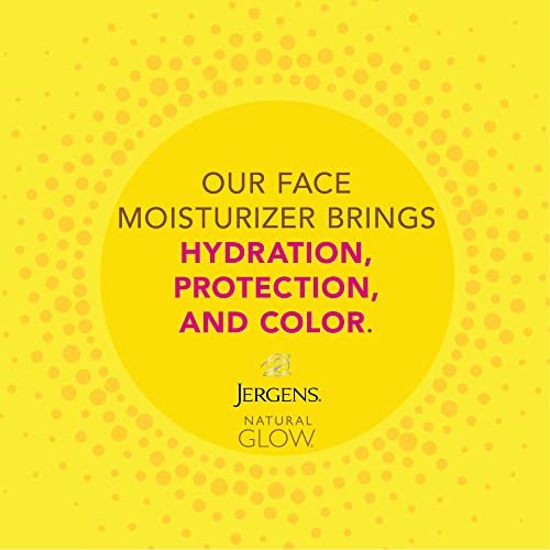 Jergens Natural Glow Face Self Tanner Lotion SPF 20, Fair To Medium, 2 oz | Sunless Tanning, Daily Facial Sunscreen, Oil Free Formula