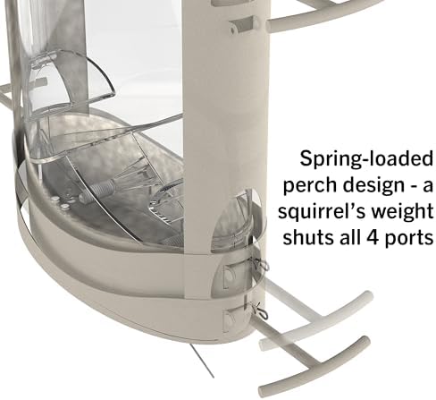 More Birds X-1 Squirrel-Proof Bird Feeder with 4.2-Pound Bird Seed Capacity and Four Feeding Ports