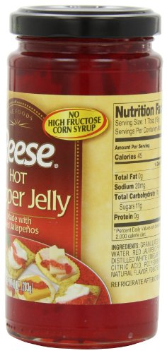 Reese Jelly, Hot Jalapeno, 10-Ounce (Pack of 6)