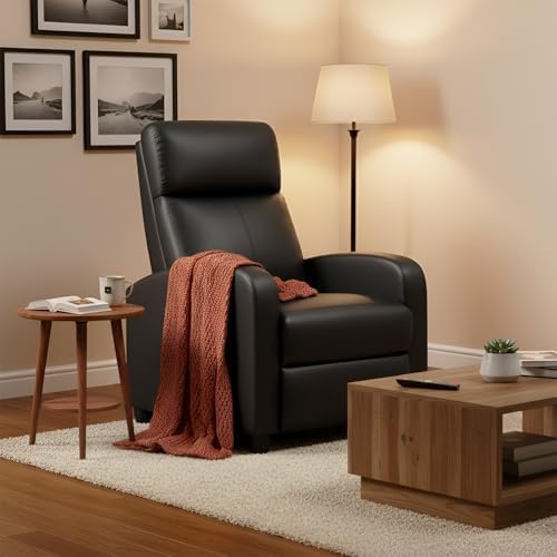 FDW | Recliner Chair | with 2 Point Massage Function | Black, PU Leather