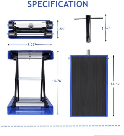 SUNROAD 1100 lb Motorcycle Scissor Lift Jack, Red | Compact Quick Lift Stand, For Dirt Bikes, ATVs & Scooters, Center Jack, For Home Garage & Track Maintenance