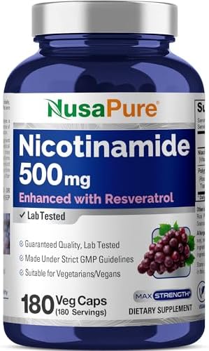 Nicotinamide & Vitamin B-3, Non-GMO, Vegan, 500mg, 180 Caps - 180 Servings