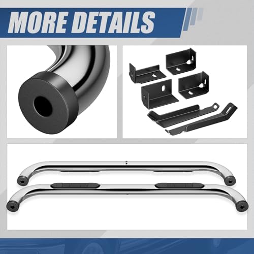 Auto Dynasty Running Board for 1999-2019 Silverado 1500-3500HD Extended Cab | 3" Stainless Steel Step Bars Fits For 99-19 Silverado Sierra 1500