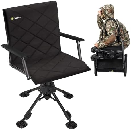 TIDEWE Hunting Chair with Seat Cover, 360° Silent Swivel Seat, Standard