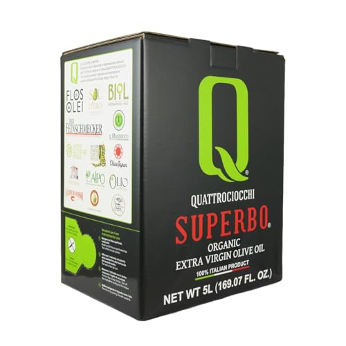 Quattrociocchi Superbo Organic Extra Virgin Olive Oil 500ml – Extreme Intensity Moraiolo Olive Oil from Lazio Italy – Cold Pressed High Polyphenol Award-Winning Oil for Cooking