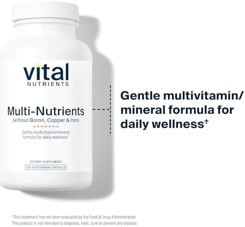 Vital Nutrients Multi-Nutrients 5 Ultra Antioxidant Formula - Boron, Copper, and Iron Free - Vegetarian Daily Multivitamin and Mineral - Gluten, Dairy