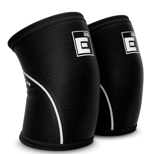 Element 26 Knee Sleeves for Weight Lifting with Gym Bag (M, Black) | 6mm Neoprene Support for Powerlifting, CrossFitting, Squats, Deadlifts, 7mm Compression, Non-Slip, Men & Women, Sold As Pair
