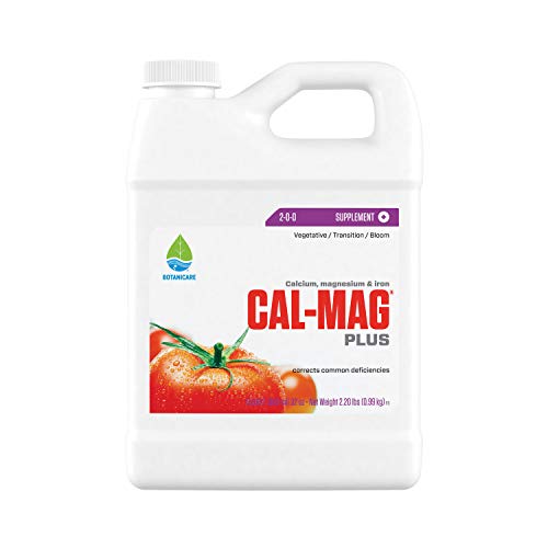 Botanicare Cal-Mag Plus, A Calcium, Magnesium, and Iron Plant Supplement, Corrects Common Plant Deficiencies, Add to Water or Use as a Spray, 2-0-0 NPK, 1-Gallon