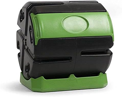 FCMP Outdoor HOTFROG Rolling Single Chamber Batch Tumbling Composter - Outdoor Rotating Garden Compost Bin (HF-RC4000WB) Black & Green (37-Gallon)