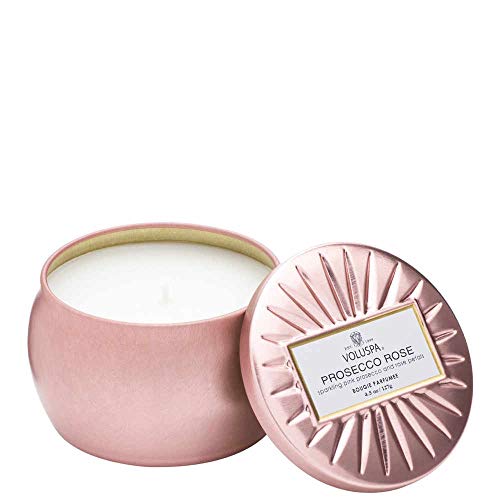 Voluspa Bourbon Vanille, Mini Tin Candle, 4 oz, 25 Hour Burn Time, Coconut Wax for Clean Burning, Handcrafted in the USA