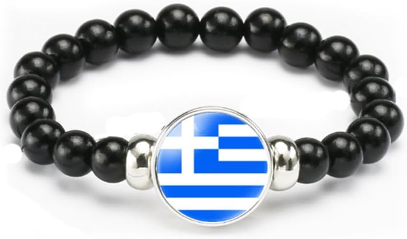 vmcoatdu National Flag Bracelet Elastic Rope Beaded Bracelet Support Your Country Travel Souvenir Gifts for Men Women