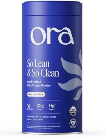 Ora Organic Plant-Based Protein Powder - 23g Protein for Women and Men - Vanilla Flavor 20 Servings, Vegan, Clean Protein, Third-Party Tested, Gluten-Free - 20 Servings