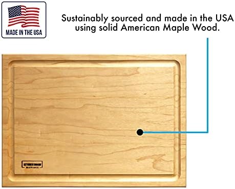 Premium Maple Wood Cutting Board - 12x8 Inches, Reversible Chopping Board for Kitchen, Cheese, and Charcuterie, Durable and Knife-Friendly