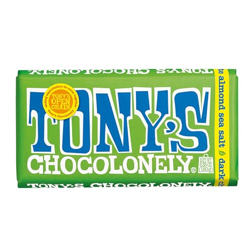Tony's Chocolonely 42% Dark Milk Chocolate Bar with Pretzel & Toffee - Dark Milk Chocolate, Pretzel & Toffee Chunks, Belgium Chocolate